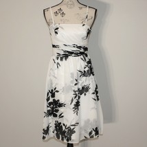 Ann Taylor White &amp; Black Flower Floral Dress size Petite 4  - $65.20