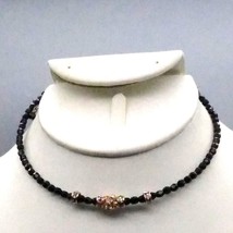 CrystaLare Memory Wire Faceted Victorian Crystal Bead Choker, Gothic Black Beads - £43.57 GBP