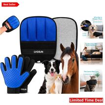 3-in-1 Pet Hair Remover Gloves Set: 2 Grooming Mitts &amp; Reusable Cleaning... - $46.48