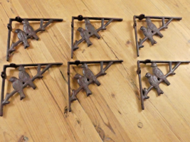 6 Cast Iron Antique Style BIRD Brackets Corbels Garden Braces Shelf Brac... - $44.99