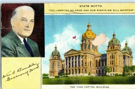 The Iowa Capitol Building State Motto Wm Beardsley Iowa Postcard 1950 - £7.85 GBP