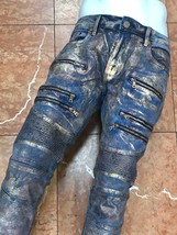 Men&#39;s Blue Foil Denim Pants - £84.88 GBP+