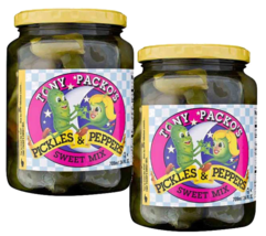 Tony Packo&#39;s Pickles &amp; Peppers Sweet Mix, 2-Pack 24 oz. Jars - £24.87 GBP