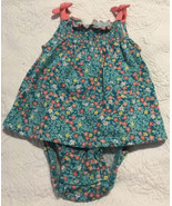 Carters Infant Girls Size 12 Months Turquoise Florals Sunsuit Romper Sun... - $14.70 CAD
