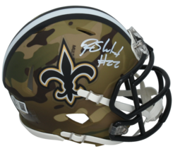 Rashid Shaheed Autographed (White) Saints &#39;Camo&#39; Mini Speed Helmet Beckett - $79.20