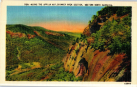 Along the Appian Way Chimney Rock Section North Carolina Postcard - £5.39 GBP