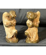 Antique Bronze Clad Over Plaster Religious Praying Angel Statues Pair of... - $125.47 CAD