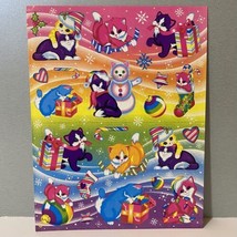 Vintage Lisa Frank Kittens Christmas Holiday Sticker Sheet S357 - $17.99