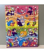 Vintage Lisa Frank Kittens Christmas Holiday Sticker Sheet S357 - £14.15 GBP