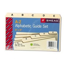 Smead Manila Card Guides GUIDE,INDEX,A-Z,5X8 90200 (Pack of20) - £137.81 GBP