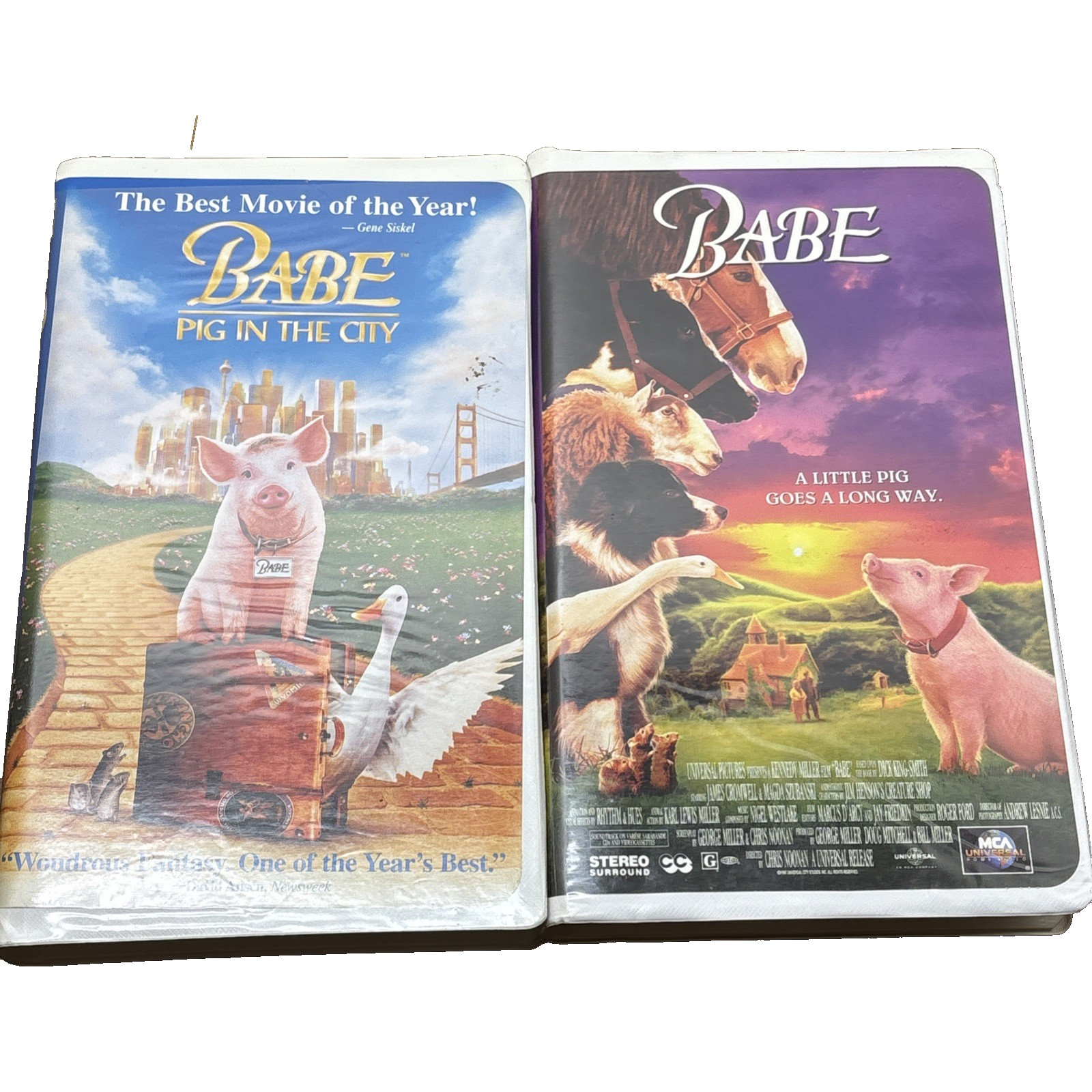 Lot of 2 Babe (1995) &amp; Babe Pig in the City 1999 VHS Movies Video Tapes ... - $6.00