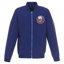 NHL New York Islanders Lightweight Nylon Bomber Blue Jacket Embroidered Logo  - $119.99