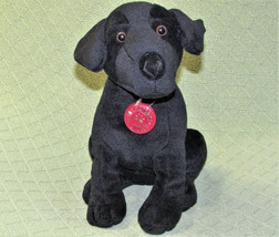 Dan Dee Black Lab Push Dog 12" Collectors Choice Stuffed Animal Red Plastic Tag - $22.50