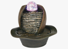 Cascade Polyresin Indoor Tabletop Fountain with LED Light in Brown ORE K-325 - £34.54 GBP