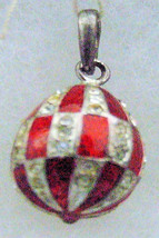 Silver Russian Handmade Faberge Egg Pendant #PD-011-078 - £47.44 GBP
