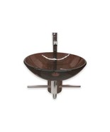 Bathroom Vanity Glass Brown Vessel Sink Wall Mount Pedestal Shelve Towel... - $5,920.49 MXN