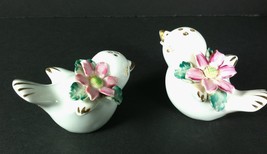 Vintage Salt Pepper Twitter Birds Flowers Hand Painted SPHINX Japan Label - £11.67 GBP