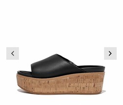 FITFLOP Women&#39;s Eloise Cork Wrap Leather Wedge Slides - £104.39 GBP