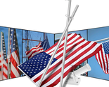American Flag Pole Kit, 6FT Tangle Free Flag Pole Silver Grey, 3X5 Ft US... - £37.94 GBP