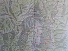 1950s Original Geographic Map Bucegi Carpathian Mountains Romania Sinaia Busteni - £47.41 GBP