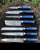 7pieces Custom Handmade Forged Carbon Steel Chef Knife Kitchen Knives Chef Set - £90.72 GBP