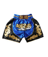S KIDS Muay Thai Boxing Shorts Pants MMA Kickboxing unisex blue Sport MU... - $341.93 MXN