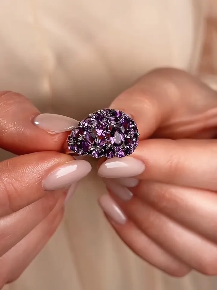 Women&#39;s ring, silver 925 with amethyst - $195.00