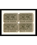 4-Blair Ogden Dairy Milk Tickets, Clearfield, Pennsylvania/PA, 1950&#39;s? - $5.00