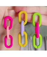 ‌Chain Acrylic Ear Studs- Color-Blocking Ear Pendants- Holiday Style- Do... - $148.76 MXN