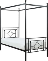 Lexicon Omaha Metal Canopy Bed, Twin, Black - £223.31 GBP
