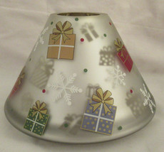 Yankee Candle Large J/S Jar Shade Mirrored HOLIDAY PRESENTS snowflakes frosted - £34.45 GBP