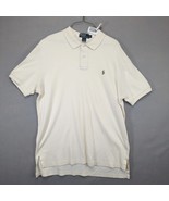 Vtg Polo by Ralph Lauren Men&#39;s L Beige Polo Shirt Gold Pony Logo Y2K Pre... - $372.06 MXN