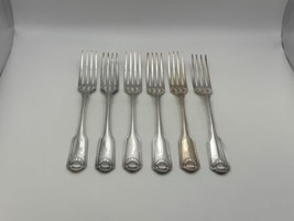 Set of 6 Oneida Community Silverplate SILVER SHELL Dinner Forks - £61.70 GBP