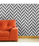 Herringbone Allover Stencil - Large Scale - Sturdy and Reusable Wall Ste... - £26.40 GBP