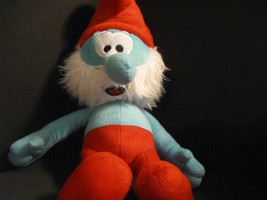 Papa Smurf Plush Stuffed Animal Toy 19&quot; Peyo 2011 Movie Soft Cuddly The Smurfs - £8.88 GBP