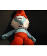 Papa Smurf Plush Stuffed Animal Toy 19&quot; Peyo 2011 Movie Soft Cuddly The ... - £8.83 GBP
