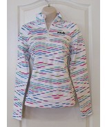 Fila Sport Long Sleeve 1/4 Zip Pullover White Blue Pink  Women&#39;s Sz XS-S... - $22.25