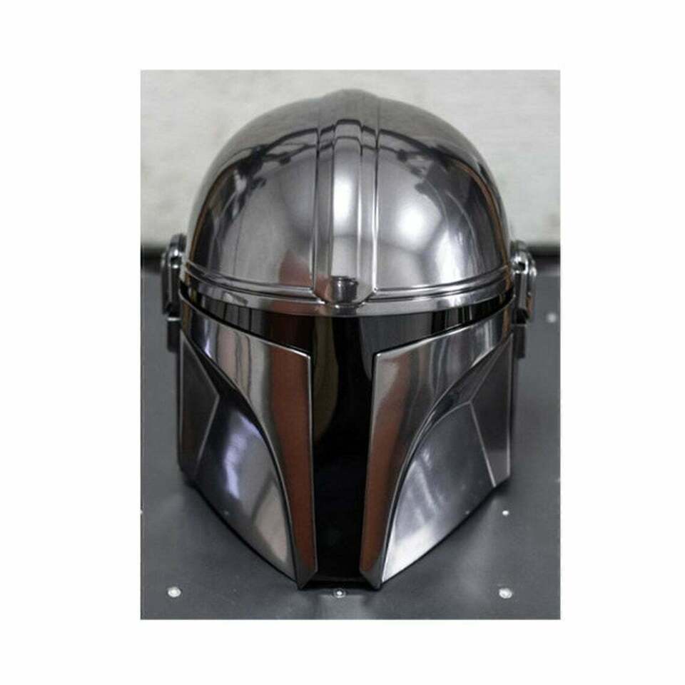 Handcrafted Steel Mandalorian Helmet With Liner LARP/Costumes/Role Plays... - $118.91