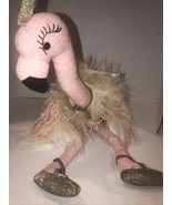 Anthropologie FANCY FLAMINGO Pink Bird Stuffed Animal Ballerina Plush Gl... - $7.86