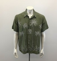Croft &amp; Barrow Tropical Bamboo Print Green Floral Print Men Shirt Size XXL - $150.53 MXN