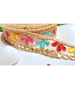 White Beaded Bridal Lace Floral Flower Fabric By The Yard Embroidery Seq... - €6,55 EUR