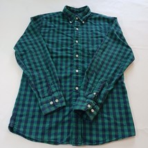 Saddlebred Button-Down Collar Men's Green & Blue Cotton Check Shirt Size S image 8