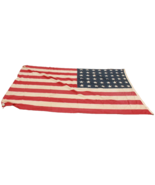 48 Star USA Flag Huge 96 X 60 Inches Vintage Sewn On Stars Repairs WWII - $158.94