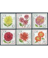 Stamp- Germany-GDR 2022-2027 MNH.Mi 2435-2440. Dahlias at Garden exhibition - $78.11 MXN