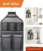 Quick-Dry Mesh Hanging Shower Caddy with 5 Compartments for Effortless A... - $24.70