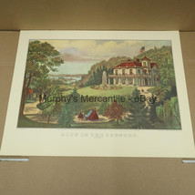 Life in the Country / Pioneers Home 2 Sided Currier Ives Litho Reprint 12x15&quot; - £14.44 GBP