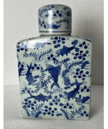 Blue And White Asian Jar Featuring Koi - £11.80 GBP