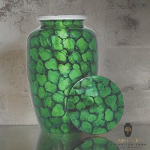 Large Green Urn for Human Ashes &amp; Pets - Free Velvet Bag Included - $77.61