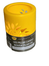 Luminescence 120 Hours Yellow LED Pillar Candle 5” Flicker Effect- On/Of... - £10.80 GBP