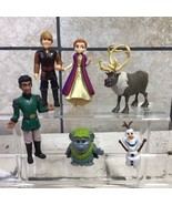 Disney Frozen Figures lot of 6 Cake Toppers Anna Kristof Sven Olaf Hans - £14.01 GBP